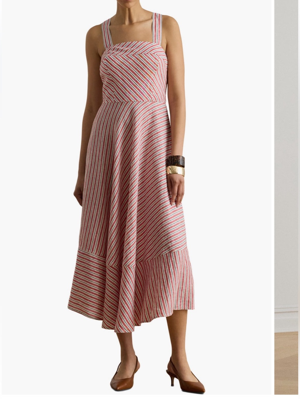 Lauren Ralph Lauren, Striped Linen Sleeveless Dress. Size 2 (fits 4-6) ❤️